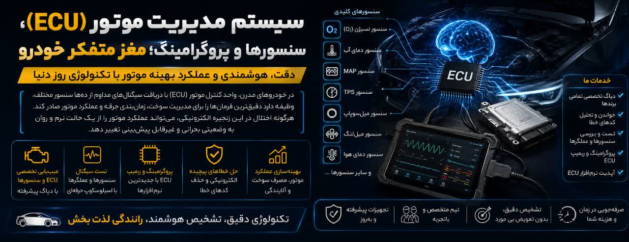 سیستم مدیریت موتور (ECU)، سنسورها و پروگرامینگ؛ مغز متفکر خودرو سیستم مدیریت موتور (ECU)، سنسورها و پروگرامینگ؛ مغز متفکر خودرو